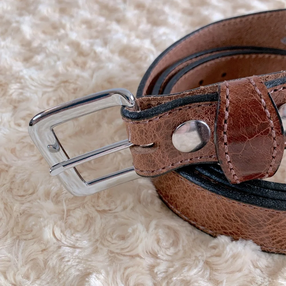 Amish Made Brown Textured Leather Belt Size 44